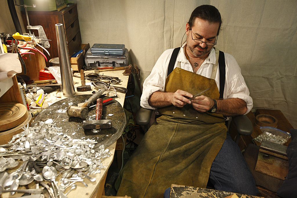 Pewter Craftsman at work